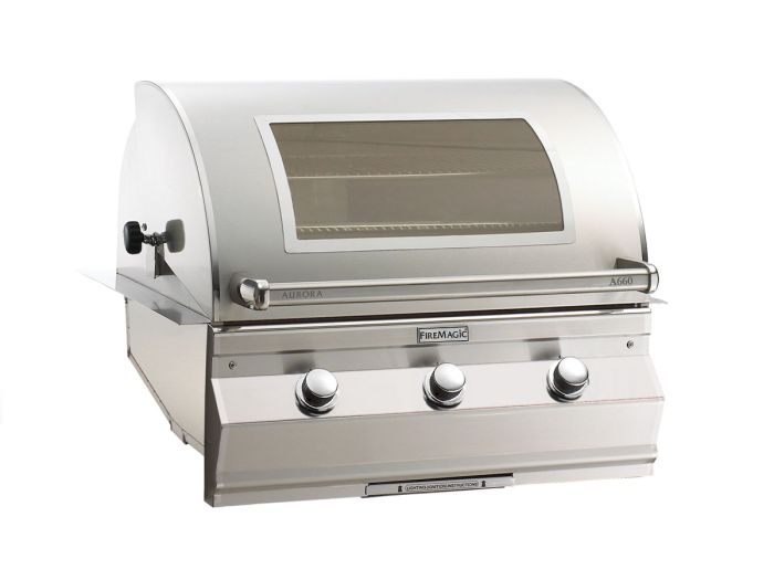 Fire Magic Aurora A660i 30-Inch Built-In Natural Gas Grill with Analog Thermometer, Optional Rotisserie, and Optional Magic Window