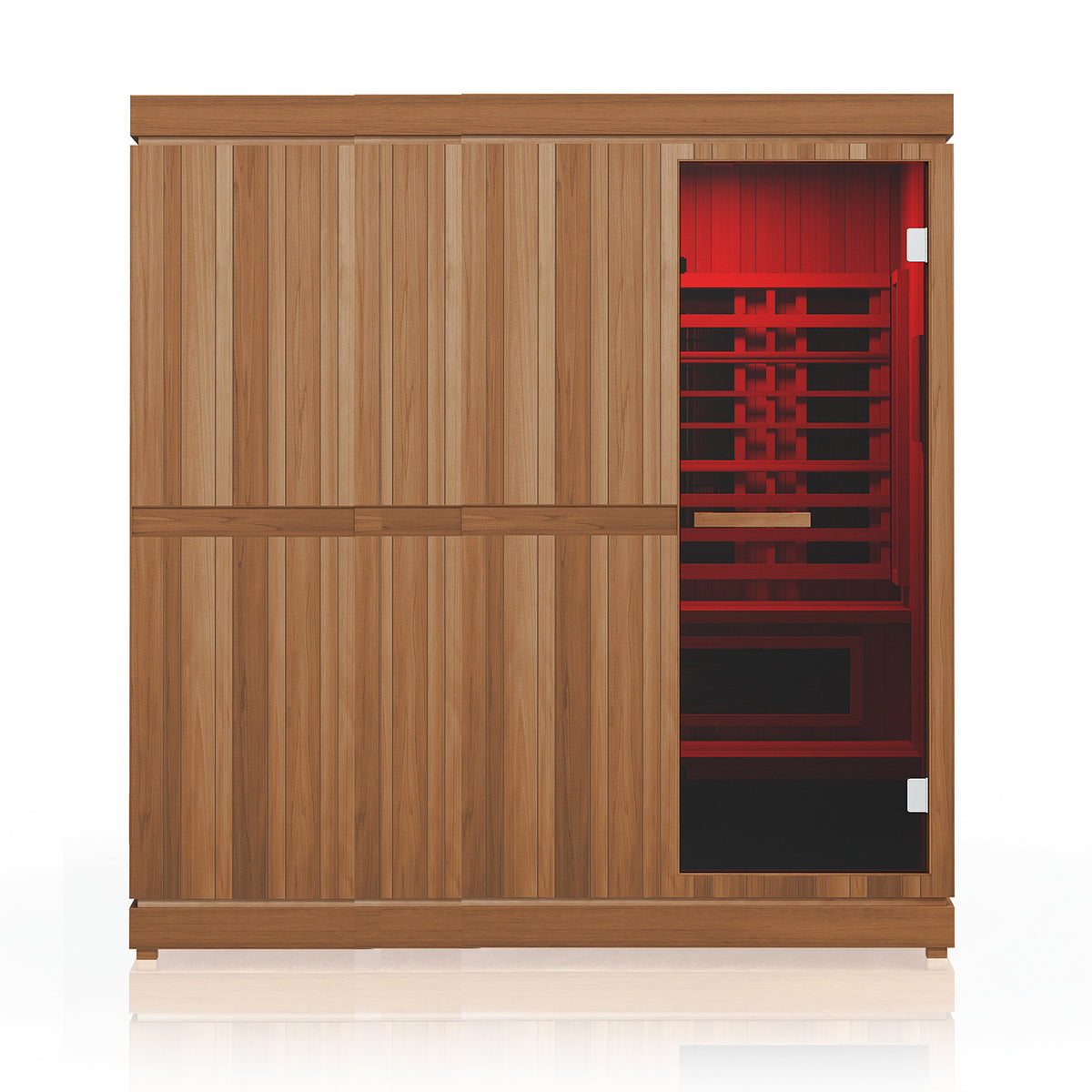 Finnmark FD-5 Trinity XL sauna, front view with glass door
