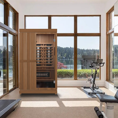 Finnmark FD-4 Trinity sauna in a home room setting