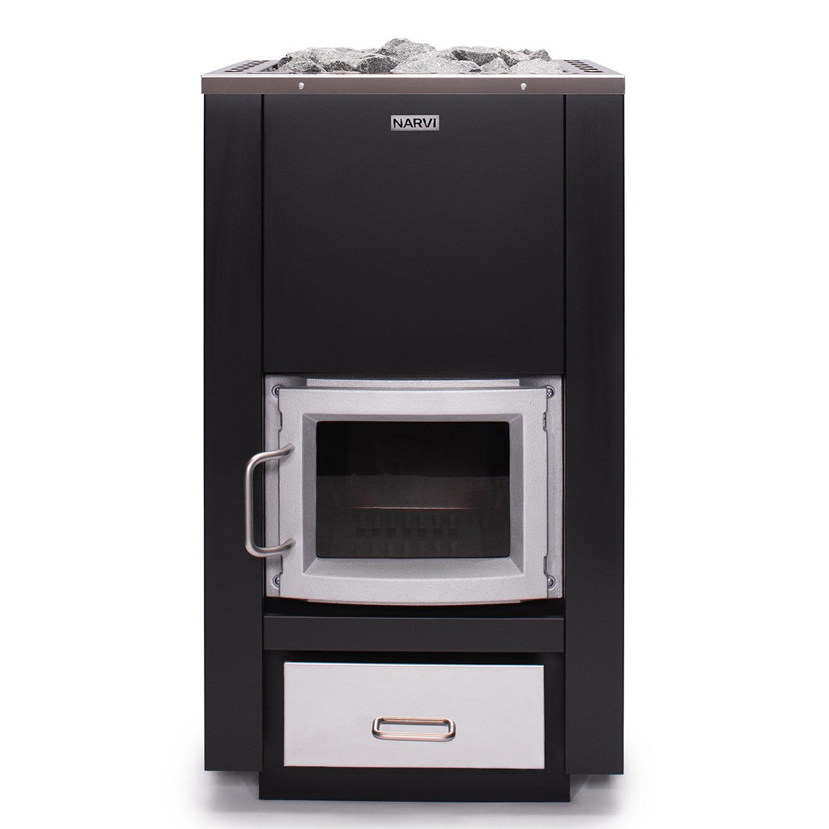 Narvi 30 wood-burning sauna heater, front view
