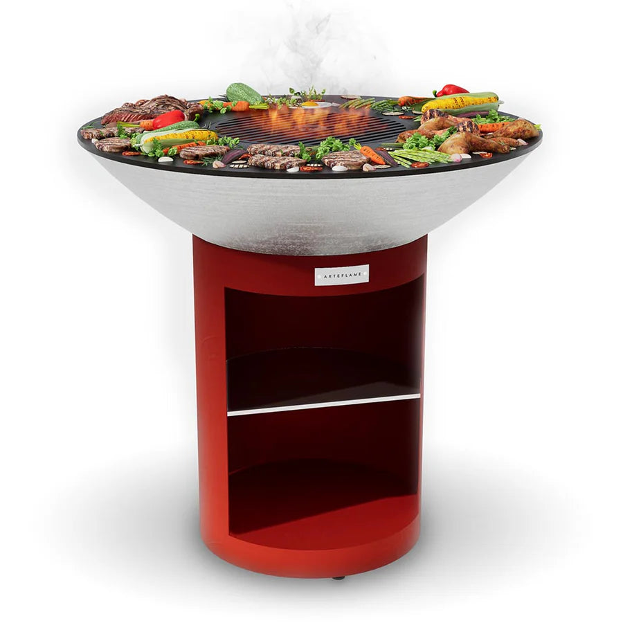 Arteflame Classic 40" Entertainer - Tall Round Base Grill With Storage