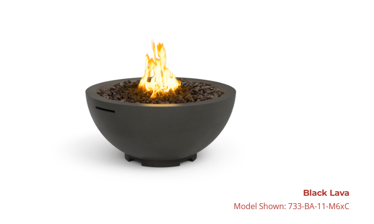American Fyre Designs 32" Round Concrete Gas Fire Bowl