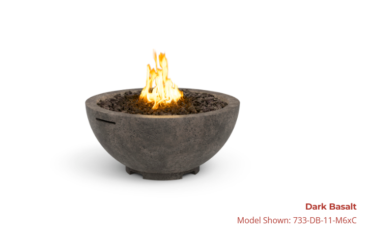American Fyre Designs 32" Round Concrete Gas Fire Bowl