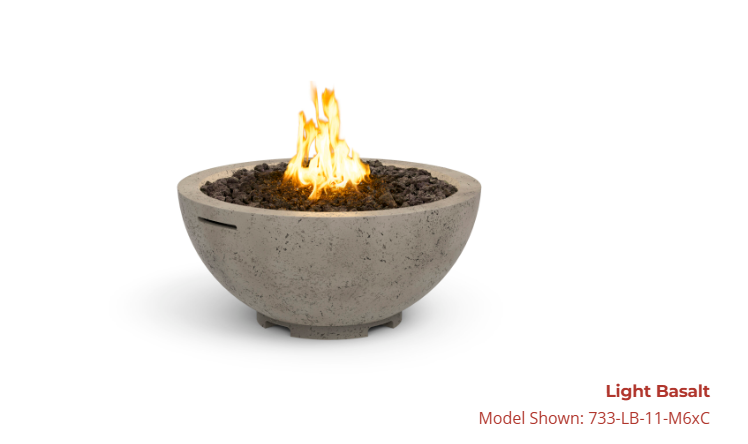 American Fyre Designs 32" Round Concrete Gas Fire Bowl
