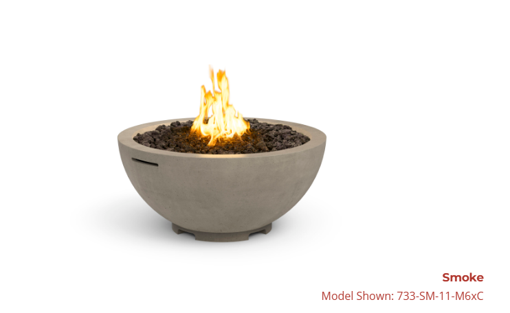 American Fyre Designs 32" Round Concrete Gas Fire Bowl