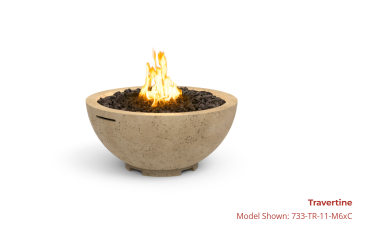 American Fyre Designs 32" Round Concrete Gas Fire Bowl