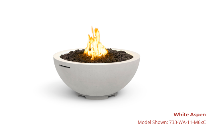 American Fyre Designs 32" Round Concrete Gas Fire Bowl