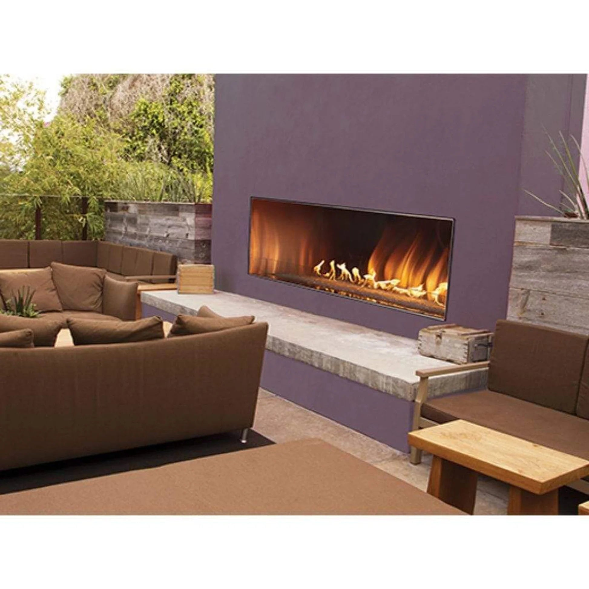 Empire Carol Rose Coastal 60" Stainless Steel Manual Control Outdoor Linear Fireplace