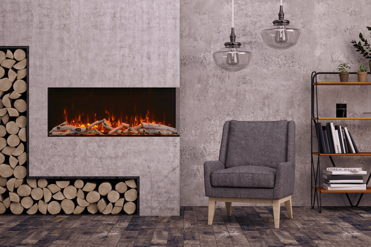Amantii Tru View XT 72 shown with birch log media