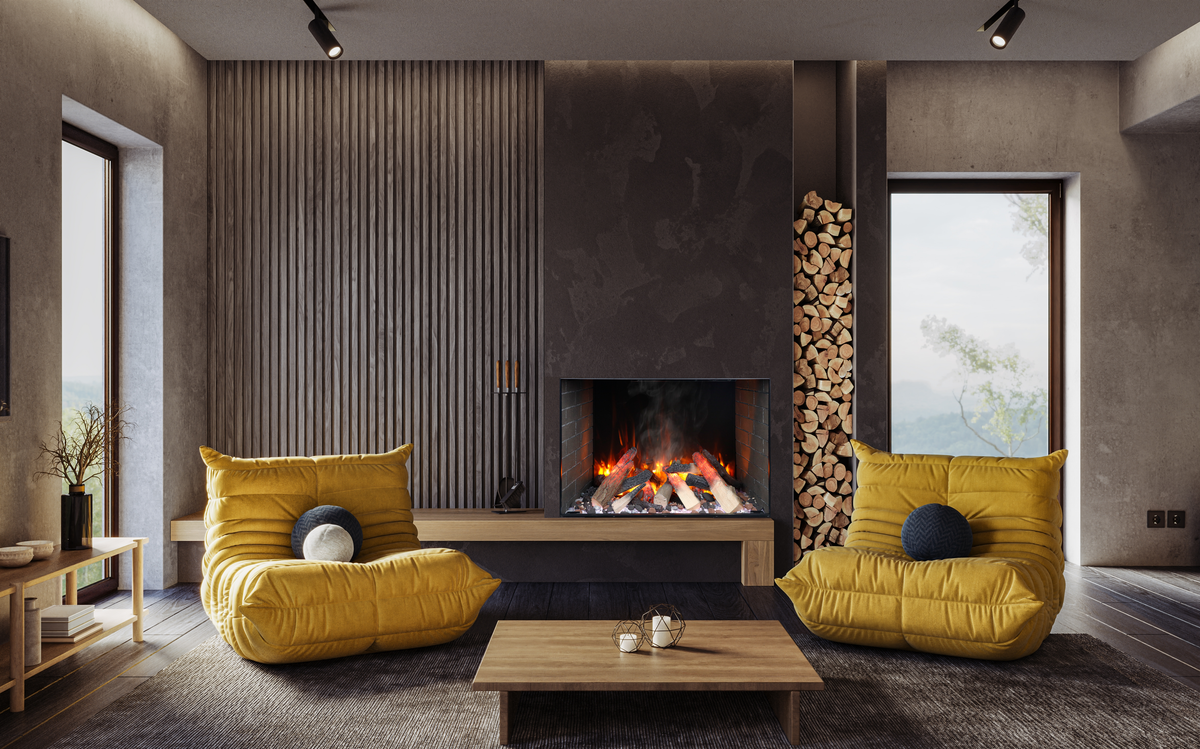 Amantii Signature 38 built-in electric fireplace shown in a room setting
