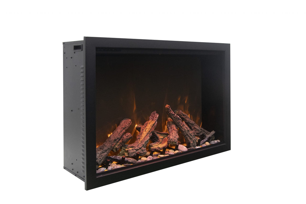 Amantii Traditional Bespoke 48 electric fireplace insert, angle view