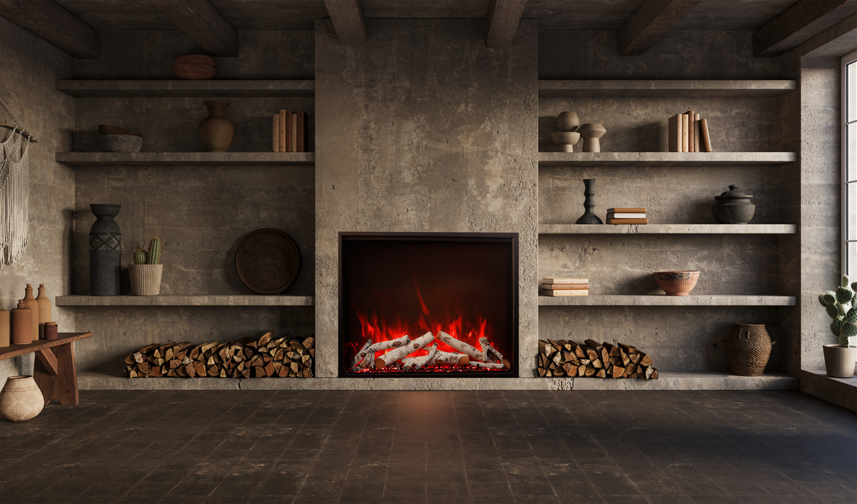 Amantii Traditional Bespoke 48-inch electric fireplace insert, front view