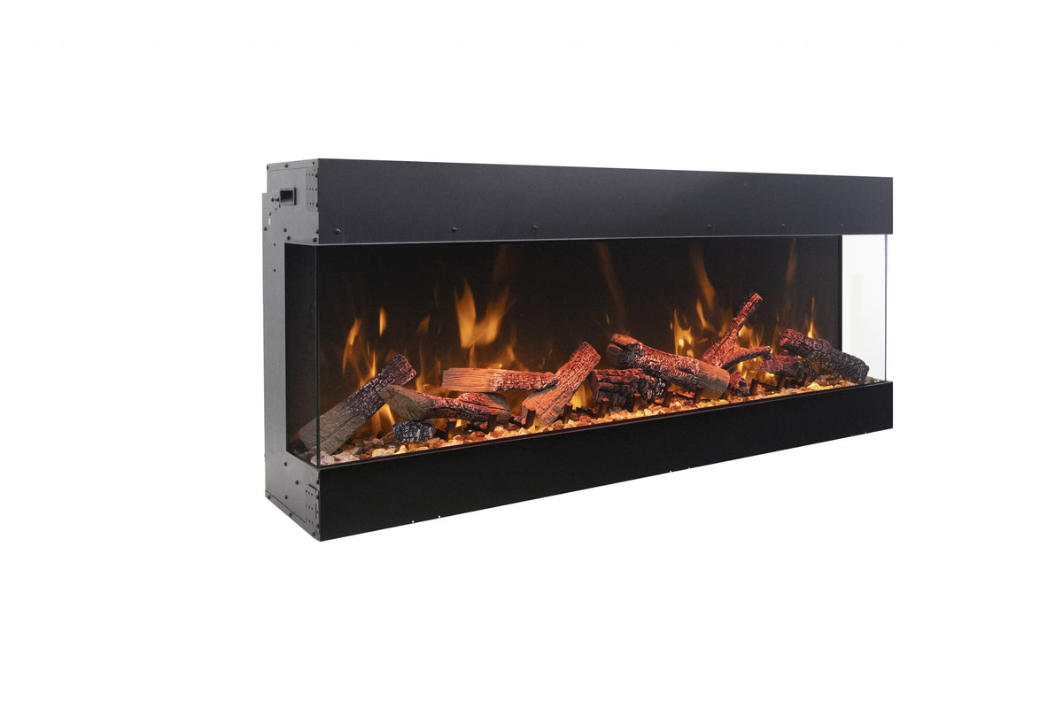 Amantii Tru View Bespoke 65 electric fireplace, side angle view
