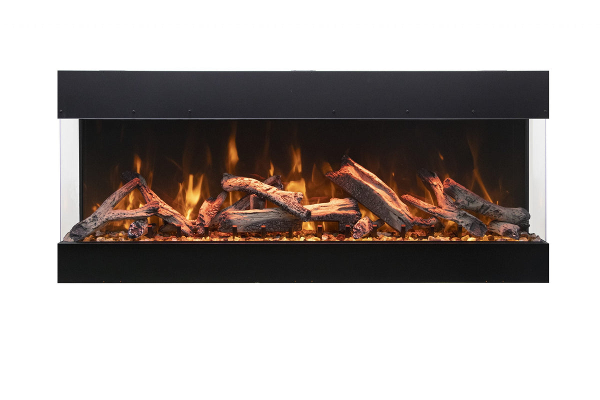 Amantii Tru View Bespoke 65 shown with rustic log media