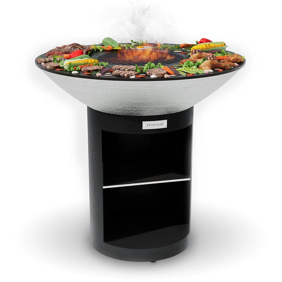 Arteflame Classic 40" Entertainer - Tall Round Base Grill With Storage