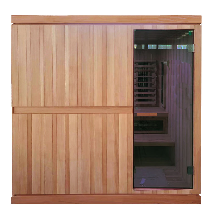 Finnmark FD-5 Trinity XL sauna, front three-quarter angle view