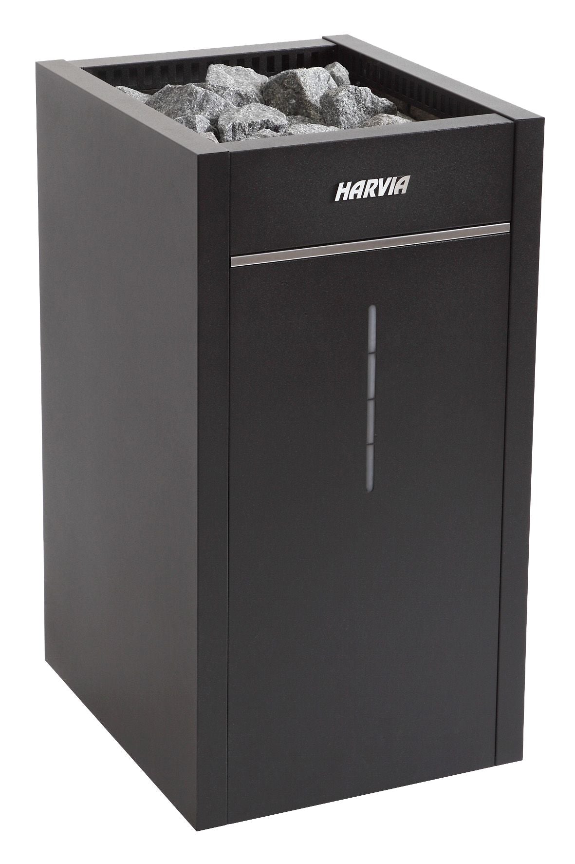 Harvia Virta Combi HL110SA electric sauna heater with steamer, black, front view