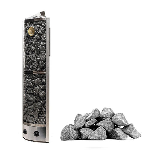 IKI Corner 6B built-in control sauna heater with split-face stones