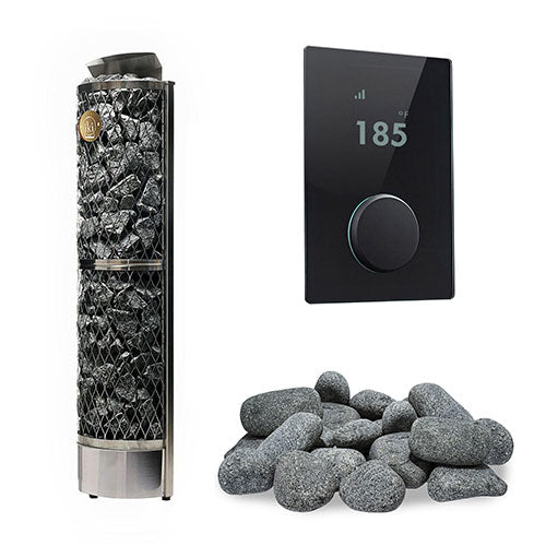 IKI Wall 6 kW heater, glass panel with round stones