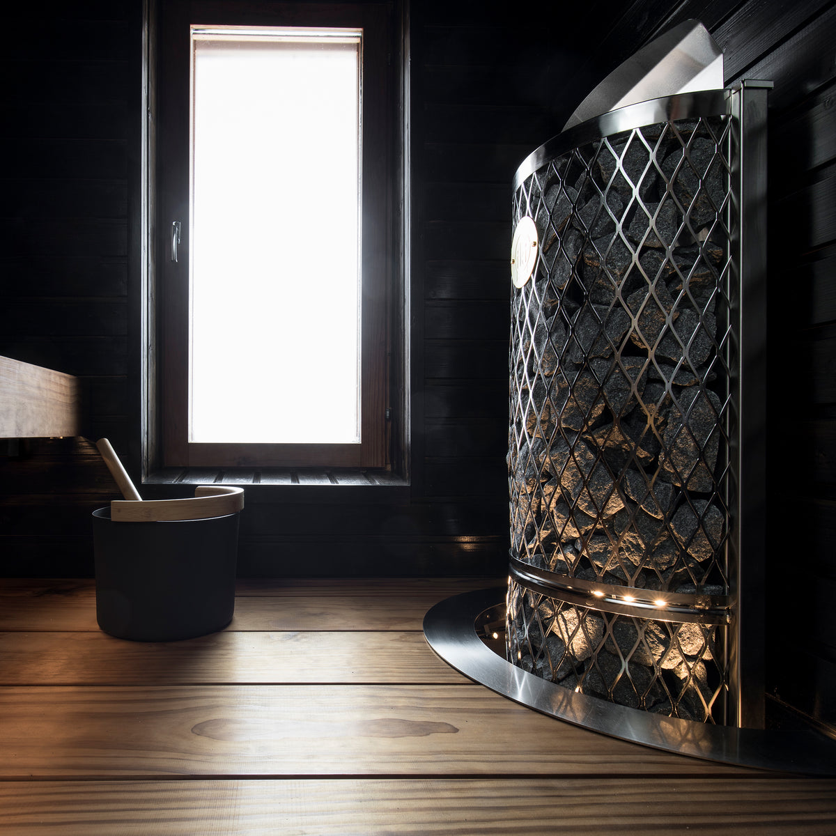 IKI Wall 6 kW Wi-Fi sauna heater, front view