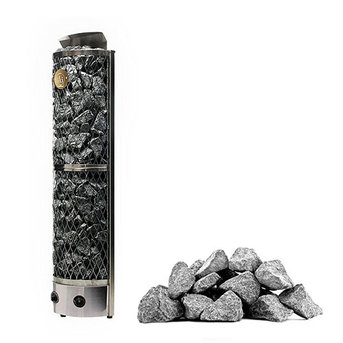 IKI Wall 6B built-in control sauna heater with split-face stones