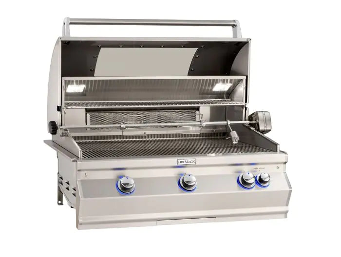 Fire Magic Aurora A660i 30-Inch Built-In Natural Gas Grill with Analog Thermometer, Optional Rotisserie, and Optional Magic Window