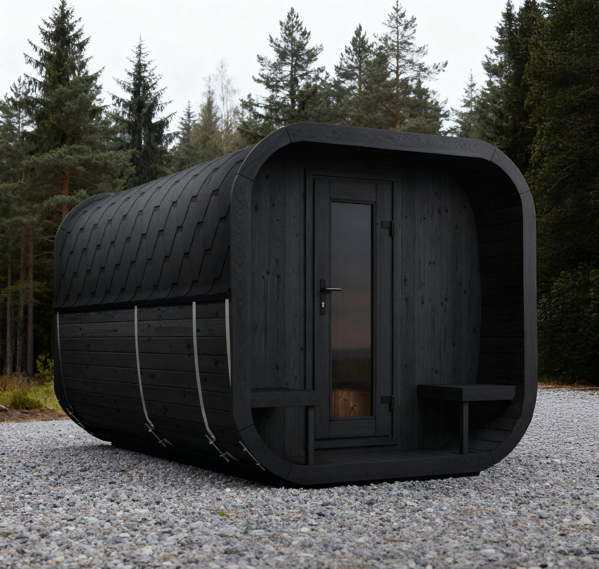 SaunaLife CL12GCP Outdoor Cube Sauna with Dressing Room