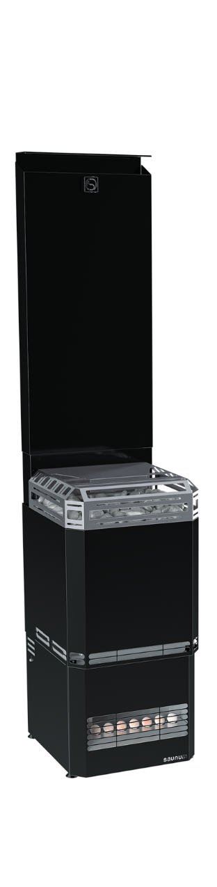 Saunum Air L 15 sauna heater in Nordic Black, front view