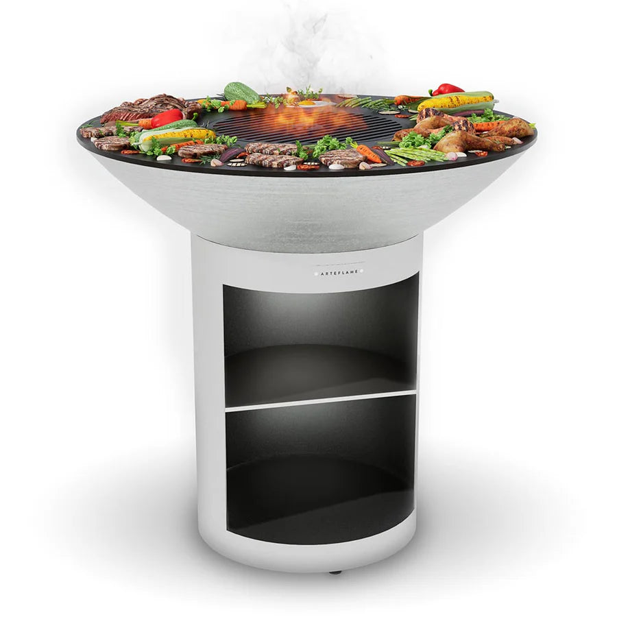 Arteflame Classic 40" Entertainer - Tall Round Base Grill With Storage