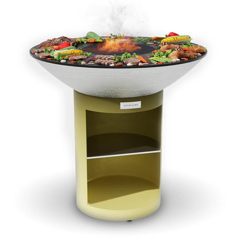 Arteflame Classic 40" Entertainer - Tall Round Base Grill With Storage